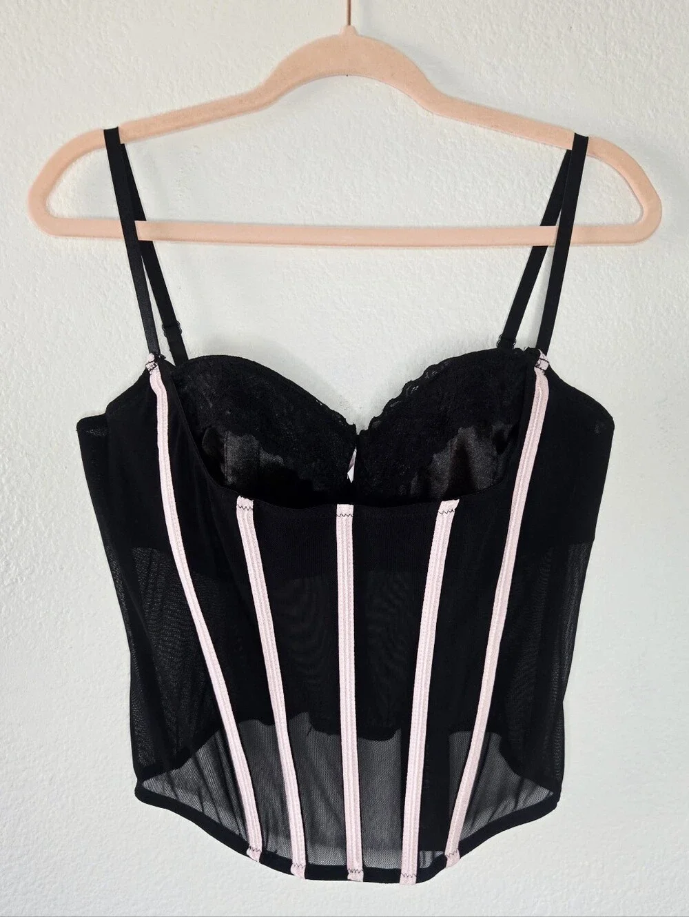 Dolls Kill Generation Kiss Black Mesh Bra Bustier Corset XXL